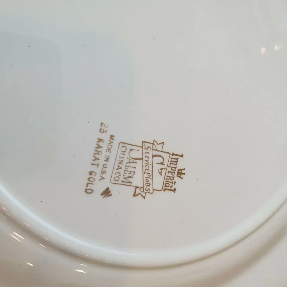 2x‎ Imperial Salem China 23 Karat Gold Victorian Ladies 10.75
